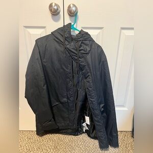 Oakley Black Raincoat Weather-Resistant High Collar